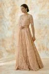 Peach Net Lehenga