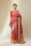 Red Banarasi Satin Silk Saree