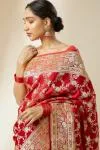 Red Banarasi Satin Silk Saree