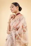 Old Rose Organza Saree
