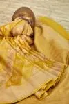 Butter Yellow rangkaat Banarasi Silk Saree