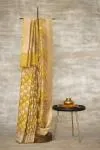 Butter Yellow rangkaat Banarasi Silk Saree