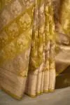 Butter Yellow rangkaat Banarasi Silk Saree