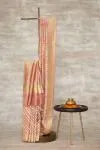 Coral Pink rangkaat Banarasi Silk Saree