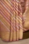 Coral Pink rangkaat Banarasi Silk Saree
