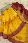 Turmeric Yellow Banarasi Tussar Silk Saree