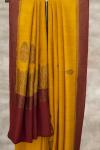 Turmeric Yellow Banarasi Tussar Silk Saree