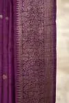 Purple Wine Banarasi Tussar Silk Saree