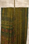 Bottle Green Ajrakh Print Silk Saree