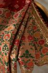 Red Banarasi Embroidered Bandhani Saree