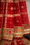 Red Banarasi Embroidered Bandhani Saree