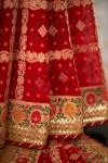 Red Banarasi Embroidered Bandhani Saree