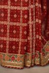 Red Banarasi Embroidered Bandhani Saree