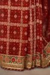 Red Banarasi Embroidered Bandhani Saree