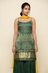 Olive Green Bandhani Print Garara