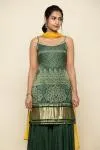 Olive Green Bandhani Print Garara