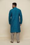 Cobalt Blue Ikat Pathani Suit