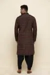 Black Ikat Silk Pathani Suit