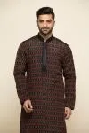 Black Ikat Silk Pathani Suit