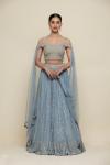 Livid Blue Georegette Lehenga