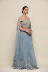Livid Blue Georegette Lehenga