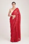 Scarlet Sequin Embellished Georgette Saree