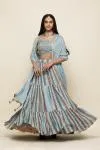Ice Blue Chiffon Lehenga