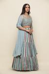 Ice Blue Chiffon Lehenga