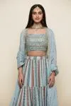 Ice Blue Chiffon Lehenga