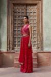 Red Vermillion Sharara Suit