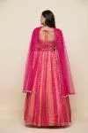 Pink Bandhani Silk Anarkali Suit