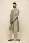 Sage Green Silk Jacket Set