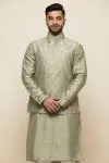 Sage Green Silk Jacket Set