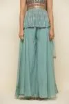 Pale Blue Goergette Sharara Suit