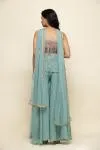 Pale Blue Goergette Sharara Suit