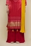 Deep Red Bandhani Sharara Suit