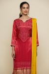 Deep Red Bandhani Sharara Suit