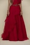Scarlet Red Organza Lehenga