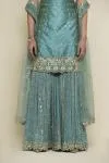 Aqua Blue Silk Garara Suit