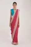 Bubblegum Pink Sequin Embellished Saree