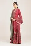 Pink flare sleeve straight kurta set