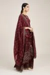 Marsala embellished mullet sharara set