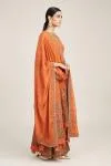 Orange embellished mullet sharara set