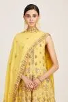 Yellow embroidered kurta salwar set