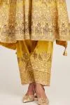 Yellow embroidered kurta salwar set