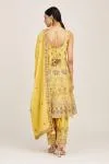 Yellow embroidered kurta salwar set