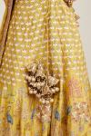 Yellow Floral Design Silk Lehenga