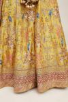 Yellow Floral Design Silk Lehenga
