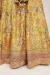 Yellow Floral Design Silk Lehenga