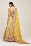 Yellow Floral Design Silk Lehenga